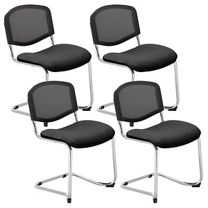 4 Nowy Styl Besucherstuhl Iso Ergo Mesh anthrazit, schwarz Stoff von Nowy Styl