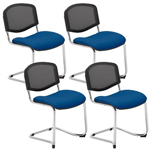 4 Nowy Styl Besucherstuhl Iso Ergo Mesh blau Stoff von Nowy Styl