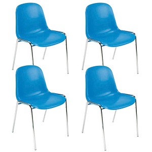 4 Nowy Styl Schalenstühle Beta H.BLAU K09 blau Kunststoff von Nowy Styl