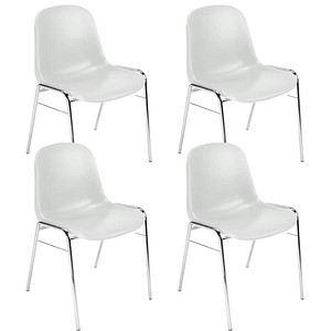 4 Nowy Styl Schalenstühle Beta grau Kunststoff von Nowy Styl