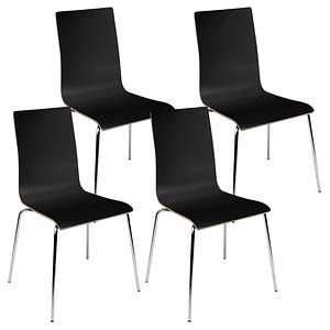 4 Nowy Styl Schalenstühle Cafe VII schwarz Holz von Nowy Styl