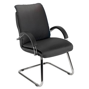 Nowy Styl Besucherstuhl Nadir Steel schwarz Kunstleder von Nowy Styl