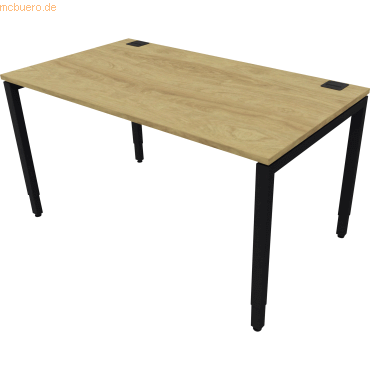 NowyStyl Büroschreibtisch manuell 140x80cm schwarz/natural hickory NowyStyl Büroschreibtisch manuell 140x80cm schwarz/natural hickory von NowyStyl