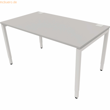 NowyStyl Büroschreibtisch manuell 140x80cm weiß/platinum NowyStyl Büroschreibtisch manuell 140x80cm weiß/platinum von NowyStyl