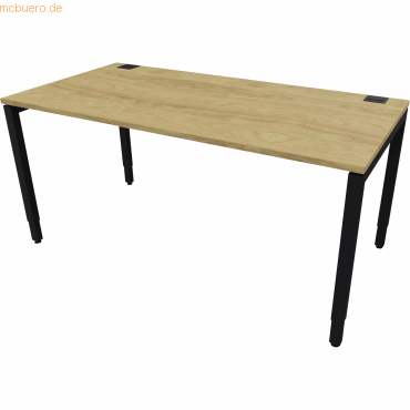 NowyStyl Büroschreibtisch manuell 160x80cm schwarz/natural hickory NowyStyl Büroschreibtisch manuell 160x80cm schwarz/natural hickory von NowyStyl