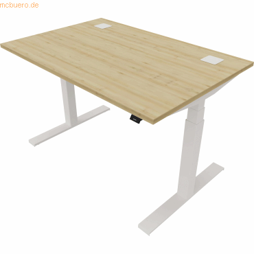 NowyStyl Schreibtisch eModel 2.0 120x80cm weiß/natural country beech von NowyStyl