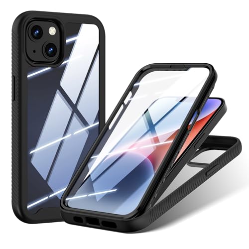 Noyabox 360 Hülle für iPhone 15, Stoßfest Panzerhülle mit Integriertem Displayschutz Langlebig Rundumschutz Kratzfest Robuste Schutzhülle mit Transparenter Rückseite, Schwarz Noyabox 360 Hülle für iPhone 15, Stoßfest Panzerhülle mit Integriertem Displayschutz Langlebig Rundumschutz Kratzfest Robuste Schutzhülle mit Transparenter Rückseite, Schwarz von Noyabox