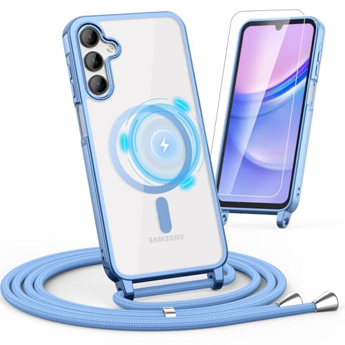 Noyabox HandyKette für Samsung Galaxy S25 Hülle mit Band, 1* Schutzfolie Magnetische Handyhülle für Samsung Galaxy S25 Necklace Schnur Schutzhülle mit Kordel zum Umhängen Case, Blau Noyabox HandyKette für Samsung Galaxy S25 Hülle mit Band, 1* Schutzfolie Magnetische Handyhülle für Samsung Galaxy S25 Necklace Schnur Schutzhülle mit Kordel zum Umhängen Case, Blau von Noyabox