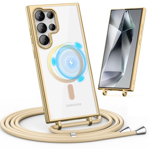 Noyabox HandyKette für Samsung Galaxy S25 Ultra Hülle mit Band, Magnetische Handyhülle für Samsung Galaxy S25 Ultra Necklace Schnur Schutzhülle mit Kordel zum Umhängen Case, Golden Noyabox HandyKette für Samsung Galaxy S25 Ultra Hülle mit Band, Magnetische Handyhülle für Samsung Galaxy S25 Ultra Necklace Schnur Schutzhülle mit Kordel zum Umhängen Case, Golden von Noyabox