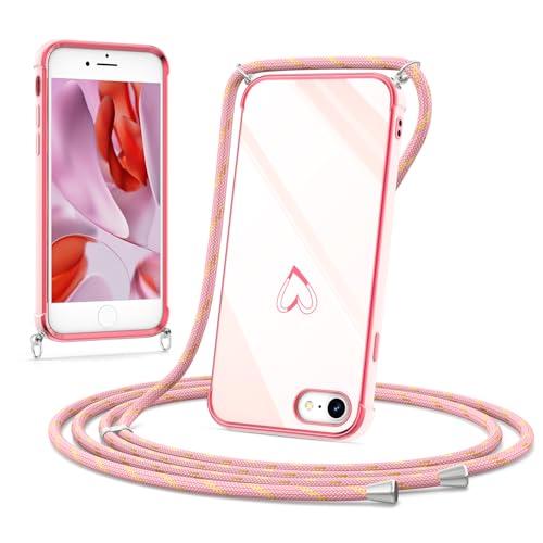 Noyabox Hülle mit Band für iPhone 7/8, Silikon Handyhülle mit Handykette Galvanisiertes Herz Love Design Stoßfest mit Kameraschutz Elegant für Frauen und Mädchen, Rosa Noyabox Hülle mit Band für iPhone 7/8, Silikon Handyhülle mit Handykette Galvanisiertes Herz Love Design Stoßfest mit Kameraschutz Elegant für Frauen und Mädchen, Rosa von Noyabox