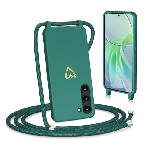 Noyabox für Samsung Galaxy S21 FE Handyhülle mit Band, Goldenem Herz Silikon zum Umhängen Handykette mit Abnehmbarer Kordel Halskettenhülle Stoßfest mit Kameraschutz, Grün Noyabox für Samsung Galaxy S21 FE Handyhülle mit Band, Goldenem Herz Silikon zum Umhängen Handykette mit Abnehmbarer Kordel Halskettenhülle Stoßfest mit Kameraschutz, Grün von Noyabox