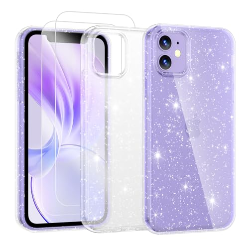 Noyabox für iPhone 12/12 Pro Transparent Glitzer Hülle mit 2 Panzergläsern, Handyhülle Silikon Funkelnd Weich Leicht Kratzerfest TPU Case, Durchsichtig Noyabox für iPhone 12/12 Pro Transparent Glitzer Hülle mit 2 Panzergläsern, Handyhülle Silikon Funkelnd Weich Leicht Kratzerfest TPU Case, Durchsichtig von Noyabox
