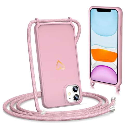 Noyabox für iPhone 12 Mini Handyhülle mit Band, Goldenem Herz Silikon zum Umhängen Handykette mit Abnehmbarer Kordel Halskettenhülle Stoßfest mit Kameraschutz, Rosa Noyabox für iPhone 12 Mini Handyhülle mit Band, Goldenem Herz Silikon zum Umhängen Handykette mit Abnehmbarer Kordel Halskettenhülle Stoßfest mit Kameraschutz, Rosa von Noyabox
