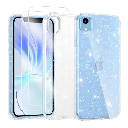 Noyabox für iPhone XR Transparent Glitzer Hülle mit 2 Panzergläsern, Handyhülle Silikon Funkelnd Weich Leicht Kratzerfest TPU Case, Durchsichtig Noyabox für iPhone XR Transparent Glitzer Hülle mit 2 Panzergläsern, Handyhülle Silikon Funkelnd Weich Leicht Kratzerfest TPU Case, Durchsichtig von Noyabox