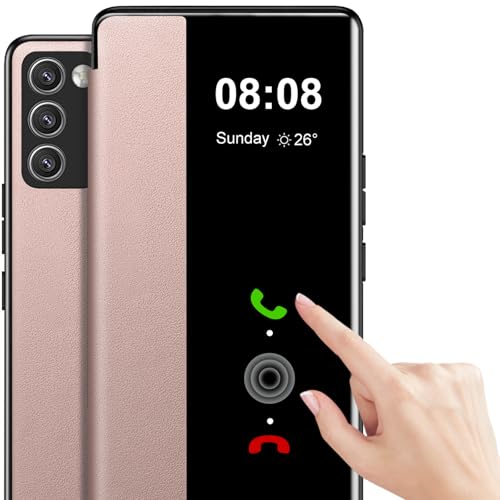 Handyhülle für Samsung Galaxy A32 5G Hülle Clear View [Touchscreen View] für Samsung Galaxy A32 5G Hülle Weiche View Flip Extra-Dünn Leder Stoßfest Schutzhülle Case für Samsung A32 5G Hülle Clear View von Nshkeji