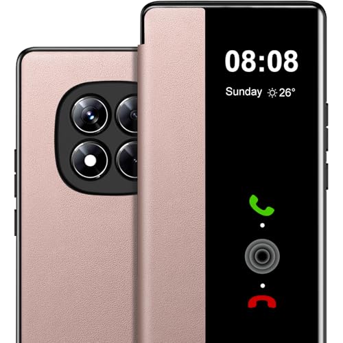 Handyhülle für Xiaomi Redmi Note 14 Pro Hülle S View, Clear View Flip Leder für Xiaomi Poco M7 Pro 5G Hülle,Luxus Extra-Dünn Stoßfest Kratzfest Schutzhülle Cover Case Note 14 Pro Tasche Clear S View von Nshkeji
