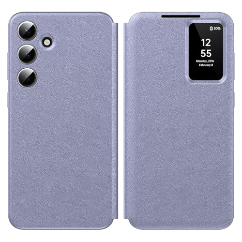 Nshkeji Smart View Schutzhülle für Samsung Galaxy A55 5G [Smart View] Cover Galaxy A55 5G Clear View Flip Leder Brieftasche Flip, Kartenschlitz, Wallet für Samsung A55 Hüllen S View von Nshkeji
