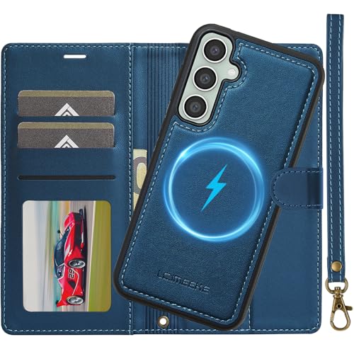 Schutzhülle für Samsung Galaxy S24 5G, 2-in-1, abnehmbar, aus Leder, Folio-Schutzhülle mit Handschlaufe, RFID-Blockierung, Standfunktion, Kartenfächer, Folio, Magnetverschluss, Leder, für Samsung S24 von Nshkeji