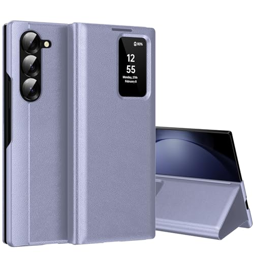 Smart View Schutzhülle für Samsung Galaxy Z Fold 5 5G [Smart View] Cover Galaxy Fold 5 Clear View Flip Leder Brieftasche Flip, Kartenschlitz, Wallet für Samsung Z Fold 5 Hüllen S View von Nshkeji