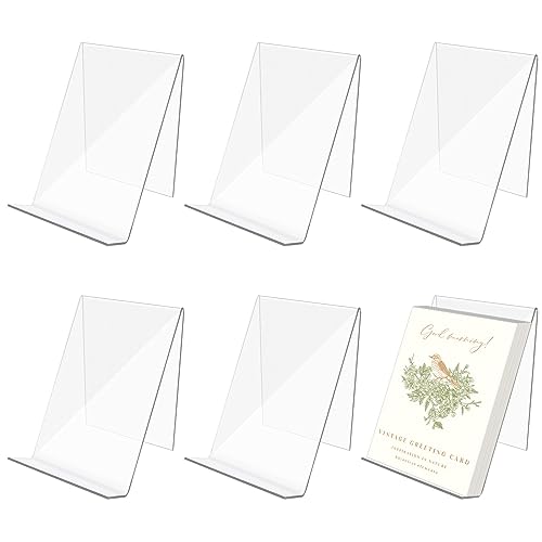 6 Stück Buchaufsteller Acryl Buchstütze Buchständer Acrylaufsteller Prospekthalter Prospektständer Buchaufsteller Transparent Tischaufsteller zum Anzeigen von Fotos Büchern Musik Kunsthandwerk von Nswayy