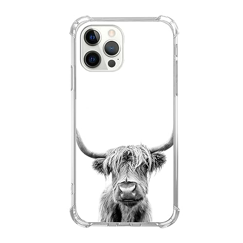 Nsydnbly Schottische Highland-Kuh-Hülle, kompatibel mit iPhone 12 Pro Max, niedliche Kuh-Tierhülle für iPhone 12 Pro Max, trendige coole TPU-Handyhülle von Nsydnbly