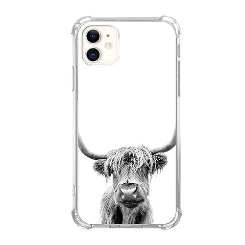 Nsydnbly Schottische Highland-Kuh-Hülle, kompatibel mit iPhone 12 und iPhone 12 Pro, niedliche Kuh-Tierhülle für iPhone 12 und iPhone 12 Pro, trendige coole TPU-Handyhülle von Nsydnbly