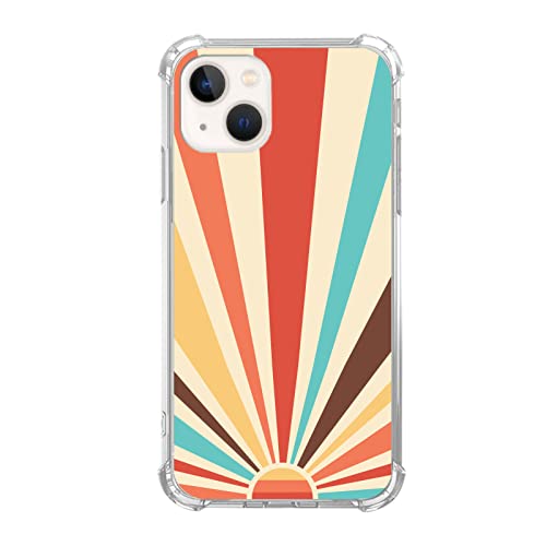 Nsydnbly Schutzhülle für iPhone 14 im Vintage-Stil, Motiv: Sonnenstrahlen, Retro-Stil, 70er-Jahre, minimalistisch, bunt, Sonnenstreifen, Kunst-Schutzhülle für iPhone 14, Teenager, Männer und Frauen, Nsydnbly Schutzhülle für iPhone 14 im Vintage-Stil, Motiv: Sonnenstrahlen, Retro-Stil, 70er-Jahre, minimalistisch, bunt, Sonnenstreifen, Kunst-Schutzhülle für iPhone 14, Teenager, Männer und Frauen, von Nsydnbly