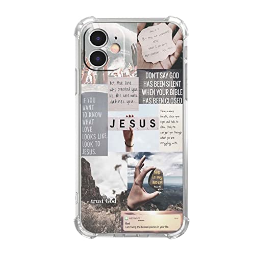 Nsyosio Schutzhülle für iPhone 11, christlicher Bibelvers Collage, einzigartige, trendige TPU-Schutzhülle, kompatibel mit iPhone 11 von Nsyosio