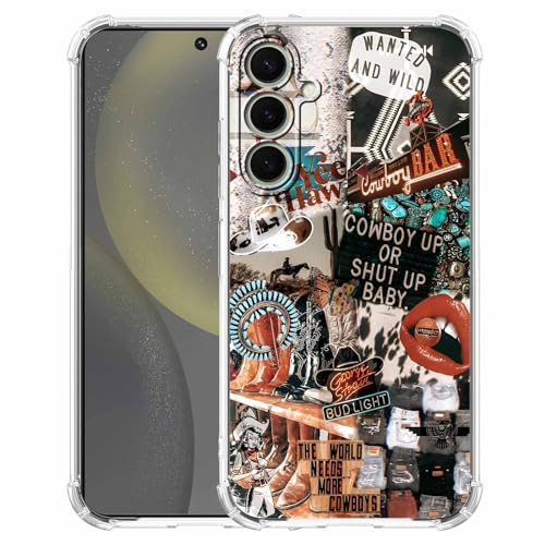 Nsyosio Western-Cowboy-Cowgirl-Hülle, kompatibel mit Galaxy S24, Retro-Landkunst-Collage, trendige, weiche TPU-Schutzhülle für Samsung Galaxy S24 Nsyosio Western-Cowboy-Cowgirl-Hülle, kompatibel mit Galaxy S24, Retro-Landkunst-Collage, trendige, weiche TPU-Schutzhülle für Samsung Galaxy S24 von Nsyosio