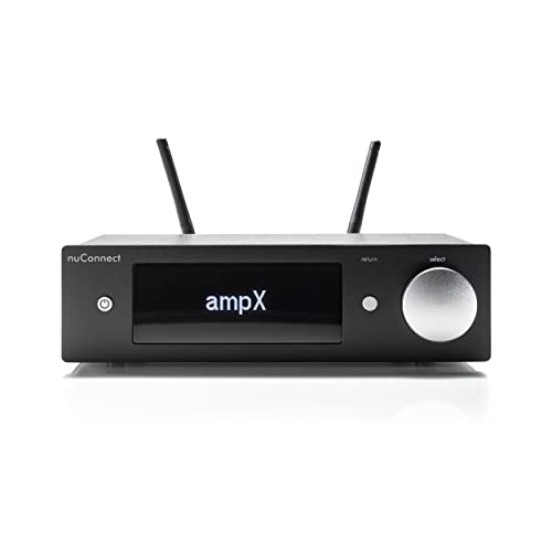 Nubert nuConnect ampX | Schwarzer digitaler Vollverstärker | Wireless Connector für nuPro X | Stereoverstärker mit 2 x 130 W | Phonoverstärker MM/MC mit Bluetooth aptX HD | Verstärker mit USB DAC von Nubert