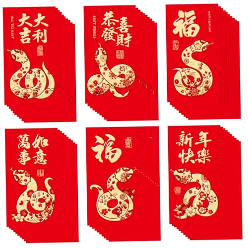 60pcs chinesisches Neujahr rote Umschläge 6 Arten roter Umschläge mit realistischem Schlangenmuster Traditioneller chinesischer Umschlag für Mondneujahr, Hochzeit, Geburtstag, Style1chinese 60pcs chinesisches Neujahr rote Umschläge 6 Arten roter Umschläge mit realistischem Schlangenmuster Traditioneller chinesischer Umschlag für Mondneujahr, Hochzeit, Geburtstag, Style1chinese von Nuelreva