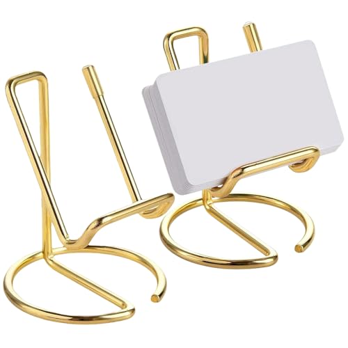 Gold Visitenkartenhalter, 2pcs Metal Visitenkartenhalter, wiederverwendbare Karte für Schreibtisch, tragbarer Displayständer für Männer und Frauen Gold Visitenkartenhalter, 2pcs Metal Visitenkartenhalter, wiederverwendbare Karte für Schreibtisch, tragbarer Displayständer für Männer und Frauen von Nuelreva