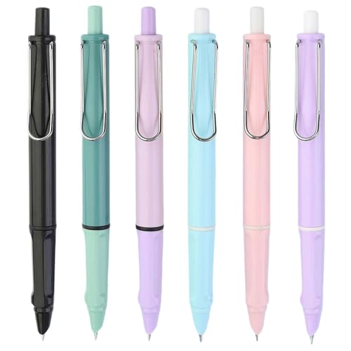 Nuelreva Brunnenstift mit Clip 6PCS 6 Farbe 5.7in einsensvoller Brunnenstift mit 0, 38 mm NIB- und Kappenfunktionsstiften für das Schreiben von Training von Nuelreva