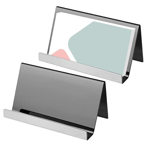 Visitenkartenhalter für Schreibtisch 2PCS Mirror Surface Dreieck Visitenkarte Display Edelstahlhalter Display für Büro, Empfang Visitenkartenhalter für Schreibtisch 2PCS Mirror Surface Dreieck Visitenkarte Display Edelstahlhalter Display für Büro, Empfang von Nuelreva