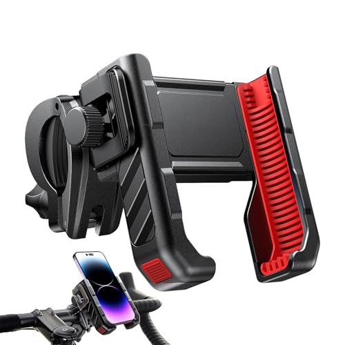 Nuhjytgf Fahrrad-Telefonhalterung – verstellbare Fahrrad-Handyhalterung, Metall, rutschfeste Lenkerklemme, einfache Installation, Fahrradzubehör für Roller, Offroad und Outdoor Nuhjytgf Fahrrad-Telefonhalterung – verstellbare Fahrrad-Handyhalterung, Metall, rutschfeste Lenkerklemme, einfache Installation, Fahrradzubehör für Roller, Offroad und Outdoor von Nuhjytgf