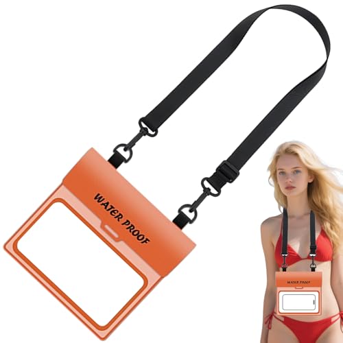Nuhjytgf Wasserdichte Handy-Tasche | PVC-Handy-Aufbewahrungstasche, wasserdicht, Smartphone-Schutztasche mit ausziehbarem Gürtel für Strand, Unterhaltung, Schnorcheln, Alltag und Outdoor, Orange Nuhjytgf Wasserdichte Handy-Tasche | PVC-Handy-Aufbewahrungstasche, wasserdicht, Smartphone-Schutztasche mit ausziehbarem Gürtel für Strand, Unterhaltung, Schnorcheln, Alltag und Outdoor, Orange von Nuhjytgf