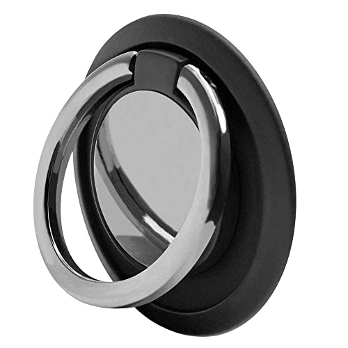 Handy-Griff-Ringhalter, 360° drehbar, Fingergreifer und Kickstand für iPhone & Samsung, kompatibel mit Handy-Magnet und allen magnetischen Halterungen, Schwarz von Nuke Armor
