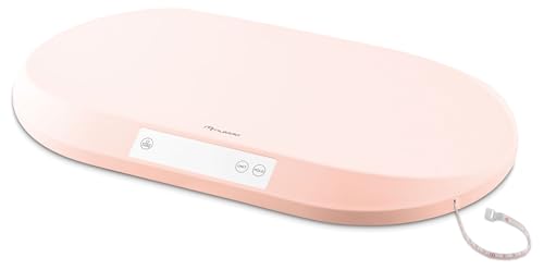 Nukido Babywaage Wiegeschale Baby Waage 40 kg Tragkraft 5 Gramm Genauigkeit Tara Holdfunktion Integrierte Messskala Rosa von Nukido