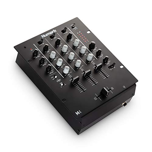 Numark M4 - 3-Kanal Scratch DJ Mixer, Rack-montierbar mit 3-Band EQ, Mikrofoneingang und austauschbarem Crossfader mit Reverse und Slope-Kontrollen von Numark