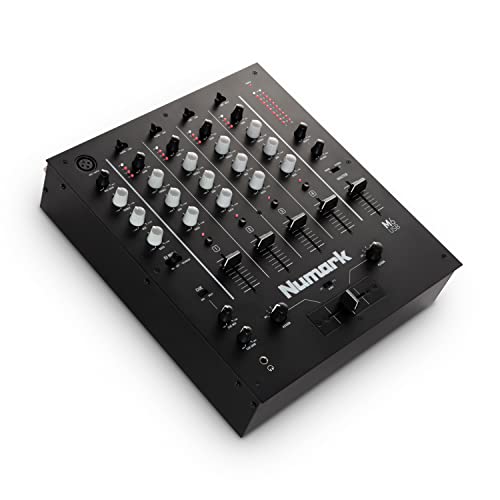 Numark M6 USB - 4-Kanal DJ-Mixer mit integriertem Audio Interface, 3-Band EQ, Mikrofoneingang und austauschbarem Crossfader mit Slope-Kontrolle von Numark