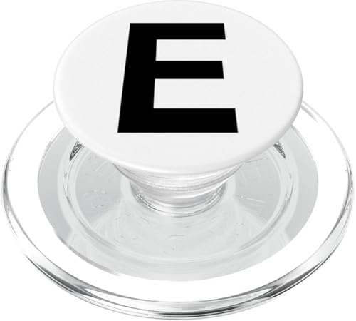 Buchstabe E in schwarz beidseitig aus der Alphabet-Serie PopSockets PopGrip für MagSafe von Numbers and Letters