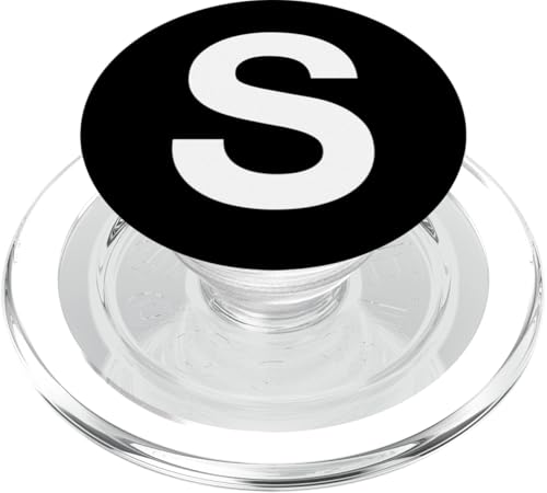 Buchstabe S in weiß beidseitig aus der Serie Alphabet PopSockets PopGrip für MagSafe von Numbers and Letters