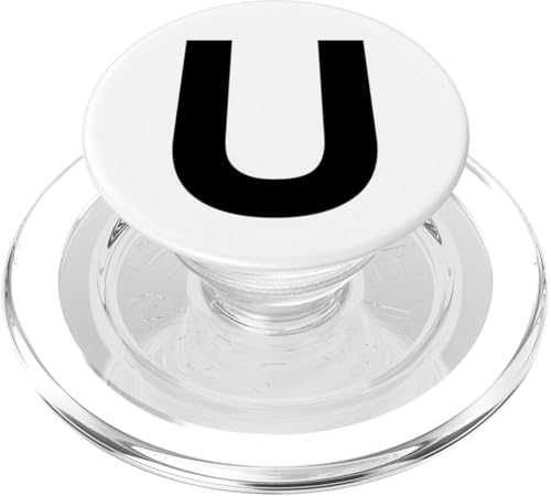 Buchstabe U in schwarz beidseitig aus der Alphabet-Serie PopSockets PopGrip für MagSafe von Numbers and Letters