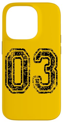 Nummer 03 Grungy College Sports Team Style Hülle für iPhone 14 Pro Nummer 03 Grungy College Sports Team Style Hülle für iPhone 14 Pro von Numbers and Letters
