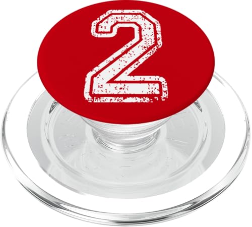 Nummer 2 Sportstyle in grungy white PopSockets PopGrip für MagSafe Nummer 2 Sportstyle in grungy white PopSockets PopGrip für MagSafe von Numbers and Letters