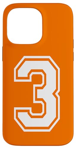 Nummer 3 Sportstyle in Weiß Hülle für iPhone 14 Pro Max von Numbers and Letters
