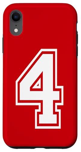 Nummer 4 Sportstyle in Weiß Hülle für iPhone XR Nummer 4 Sportstyle in Weiß Hülle für iPhone XR von Numbers and Letters