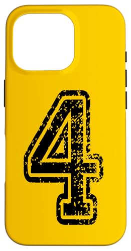 Nummer 4 Sportstyle in grungy black Hülle für iPhone 16 Pro Nummer 4 Sportstyle in grungy black Hülle für iPhone 16 Pro von Numbers and Letters