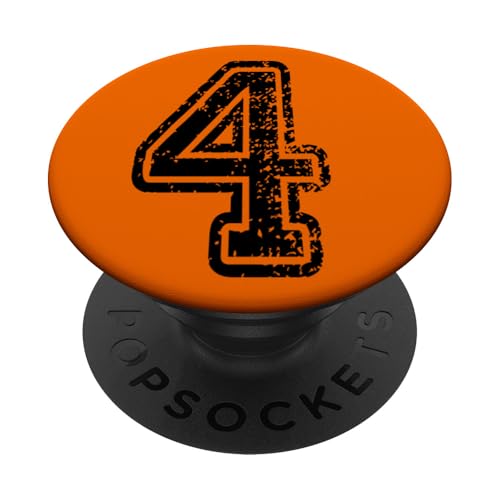 Nummer 4 Sportstyle in grungy black PopSockets Klebender PopGrip von Numbers and Letters