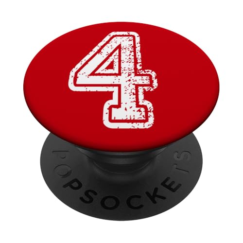 Nummer 4 Sportstyle in grungy white PopSockets Klebender PopGrip Nummer 4 Sportstyle in grungy white PopSockets Klebender PopGrip von Numbers and Letters